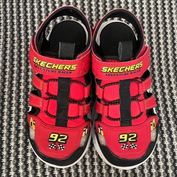 Skechers S-Lights: Thermo-Flash - Hydro-Flare red light up sandal kids size 2 - Picture 5 of 11